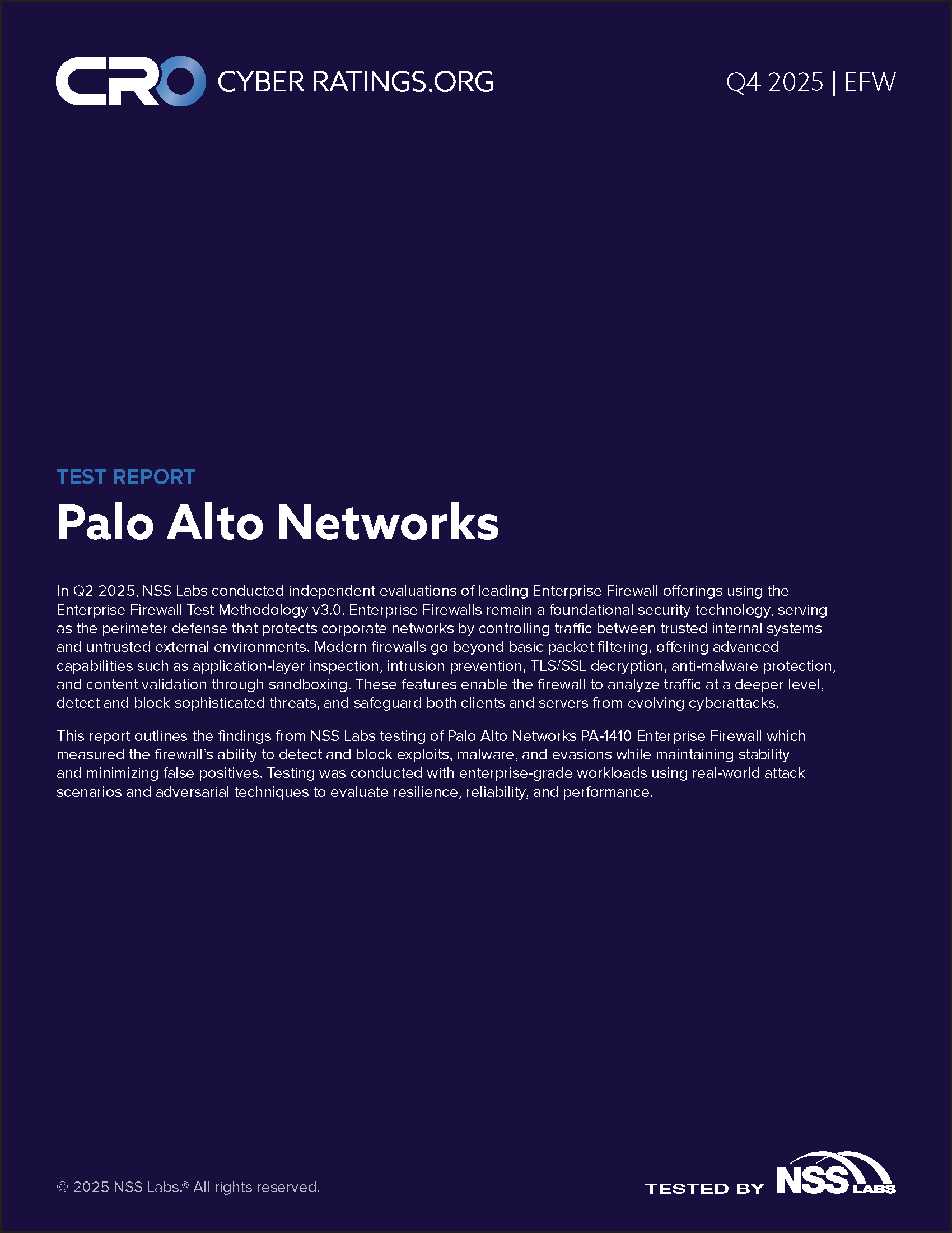 2025 Q4 Enterprise Firewall Report – Palo Alto Networks